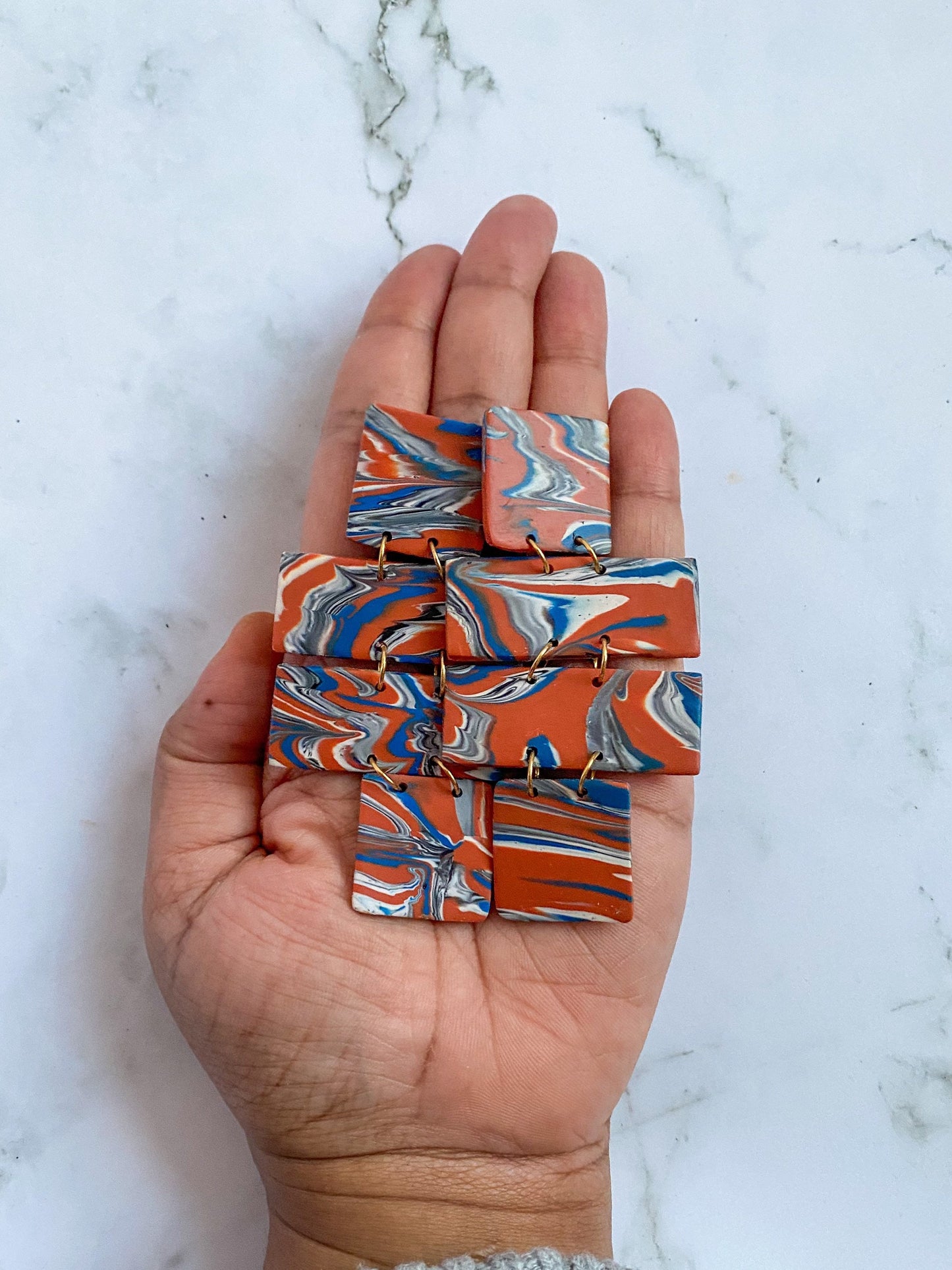 Iris Polymer Clay Earring |Trendy Earring | Statement Earring| Lightweight