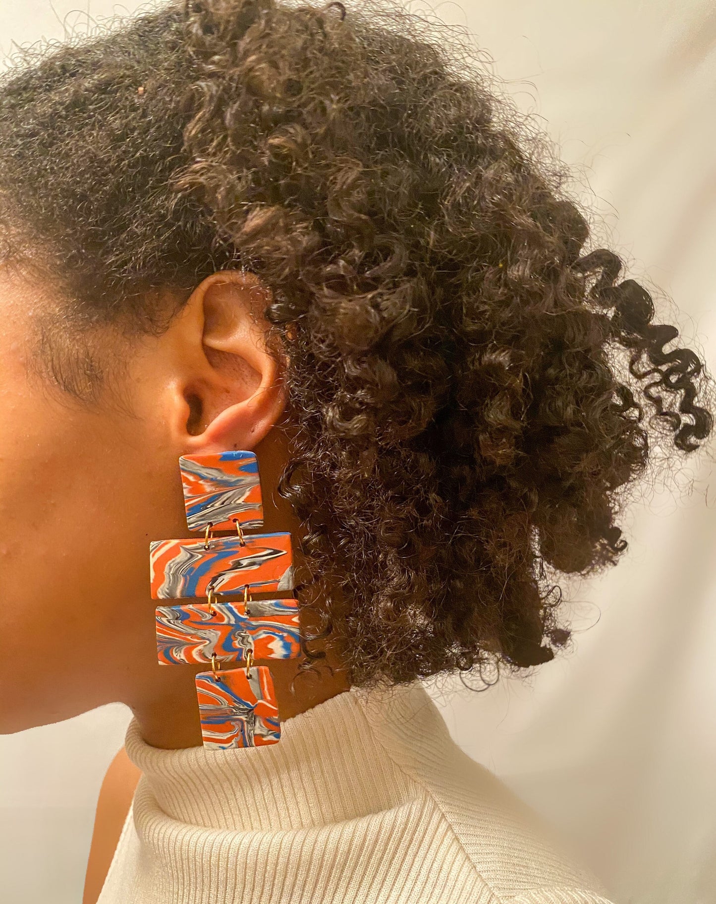 Iris Polymer Clay Earring |Trendy Earring | Statement Earring| Lightweight