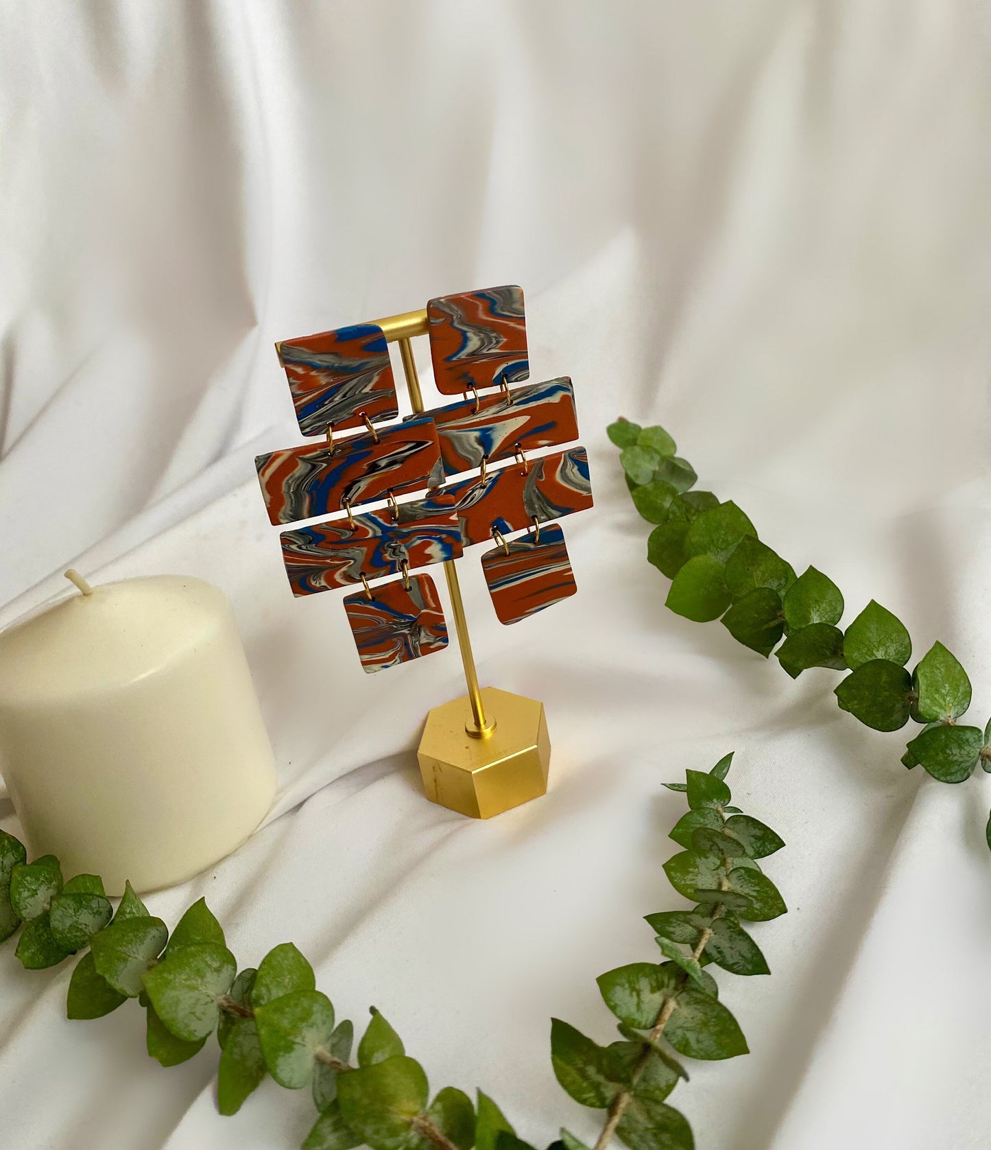 Iris Polymer Clay Earring |Trendy Earring | Statement Earring| Lightweight