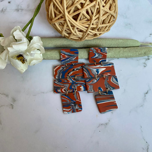 Iris Polymer Clay Earring |Trendy Earring | Statement Earring| Lightweight