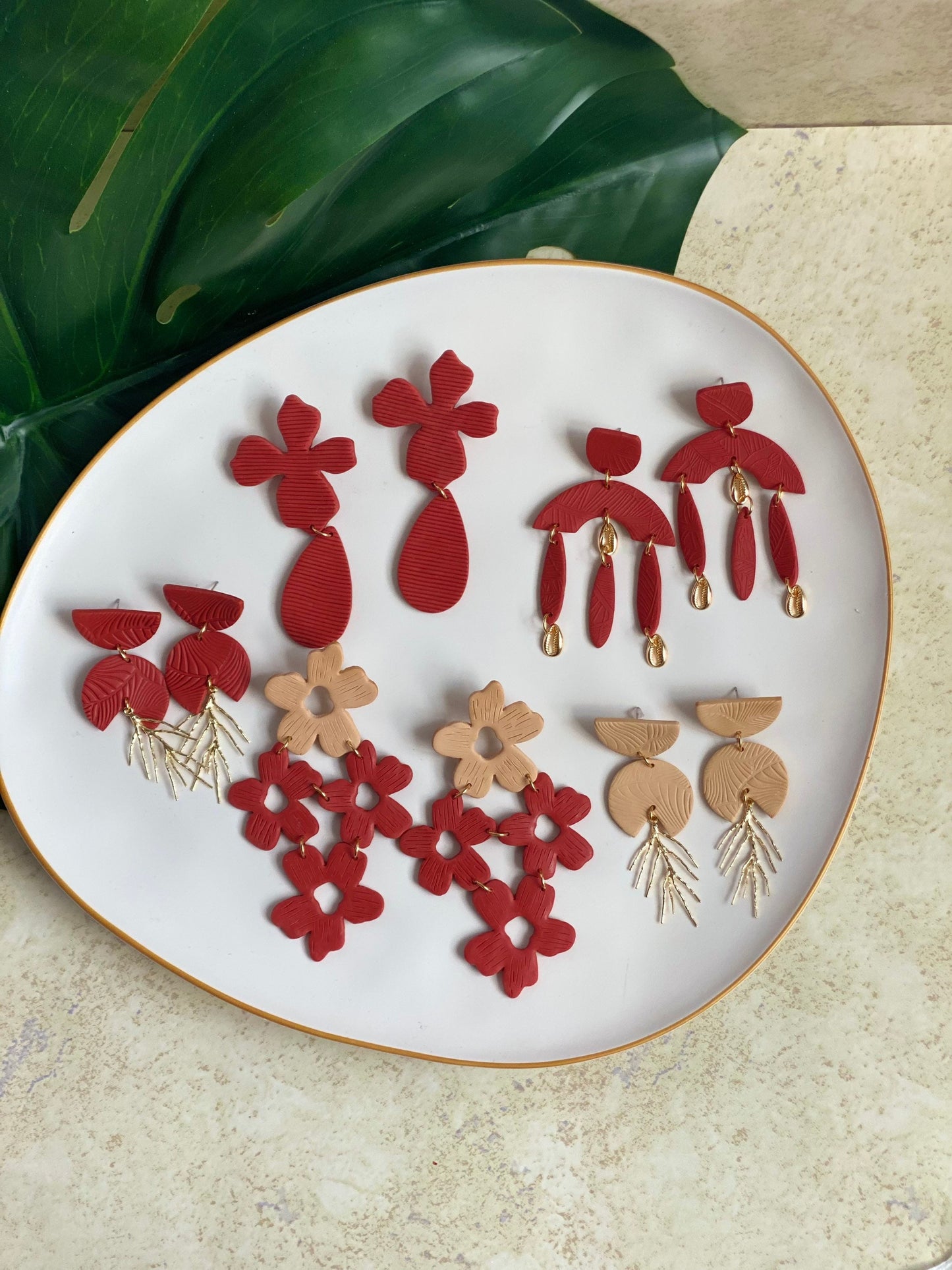 Sienna Polymer Clay Earring |Trendy Earring | Statement Earring| Lightweight