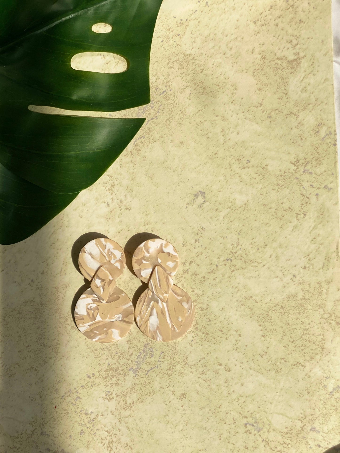 Akilah (Latte) Polymer Clay Earring |Trendy Earring | Statement Earring| Lightweight