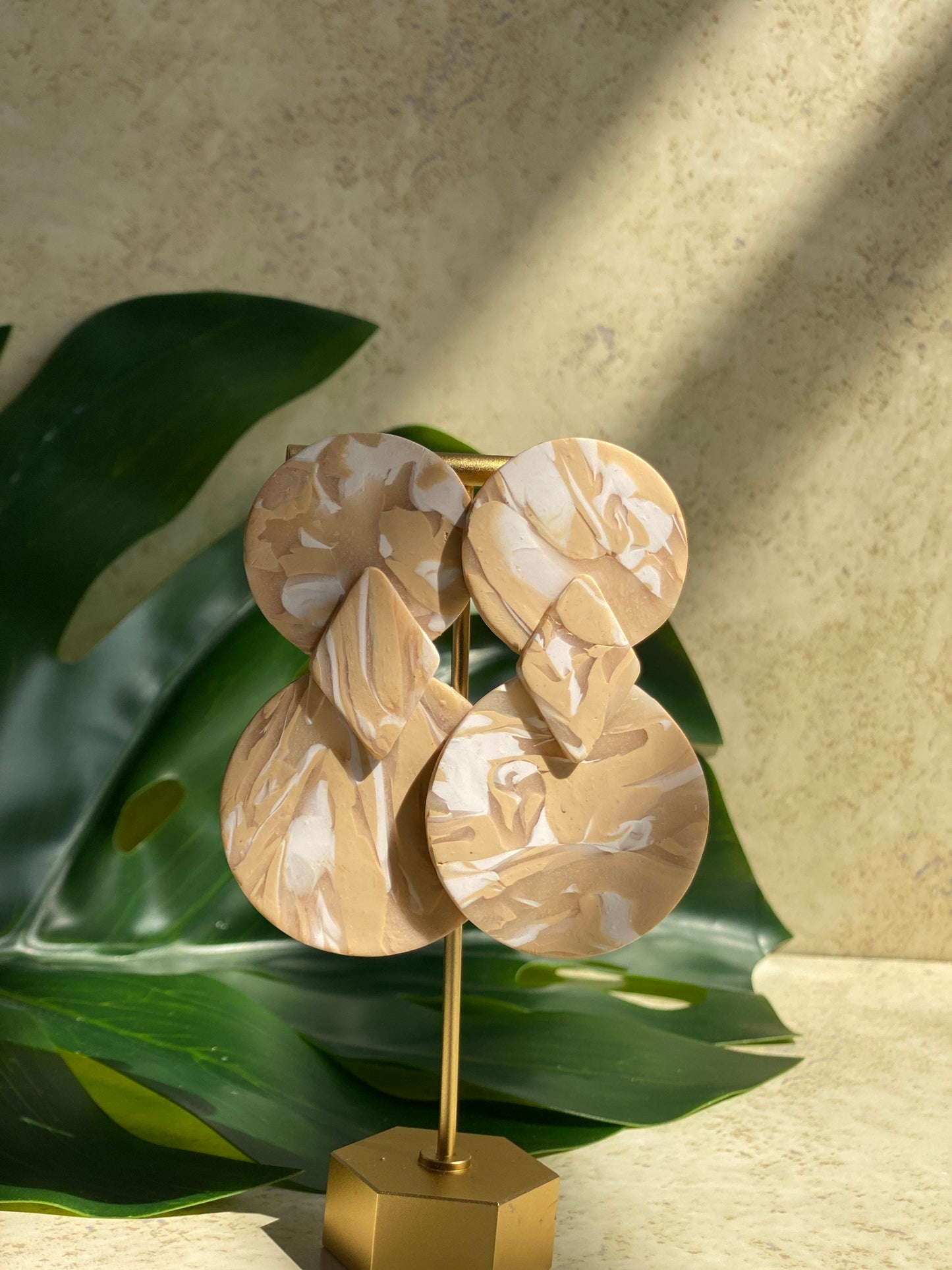 Akilah (Latte) Polymer Clay Earring |Trendy Earring | Statement Earring| Lightweight